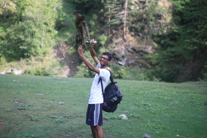 This was my trophy for completing 5 kms of the trek at the rest point.